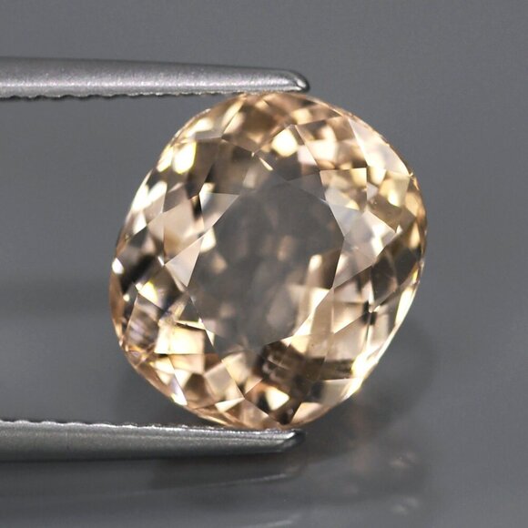 Natural Gem 4.31ct 11 x 9.5mm Cushion UNHEATED Peach Pink Cor-De-Rosa MORGANITE - Picture 1 of 3
